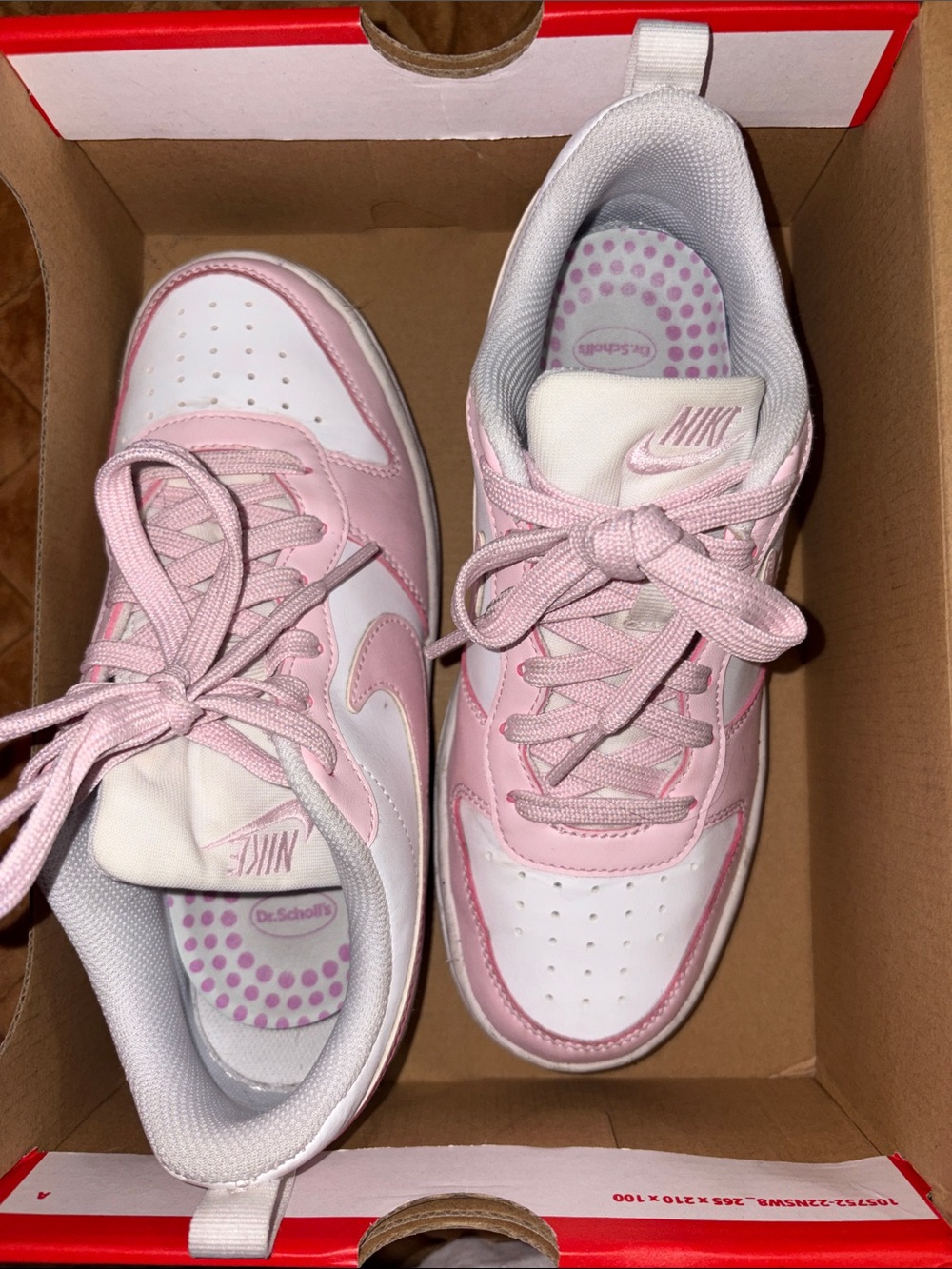 Nike Kids Pink and White Low-Top Sneakers — Youth Lace-Up Trainers